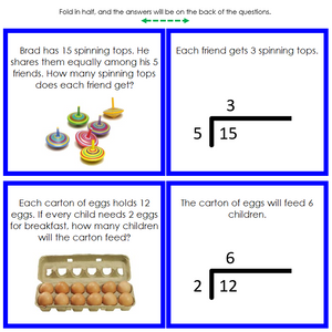 Division Word Problems (color) - Montessori Print Shop