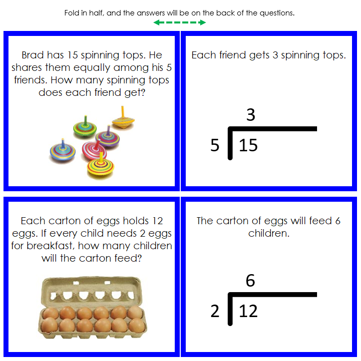 Division Word Problems (color) - Montessori Print Shop