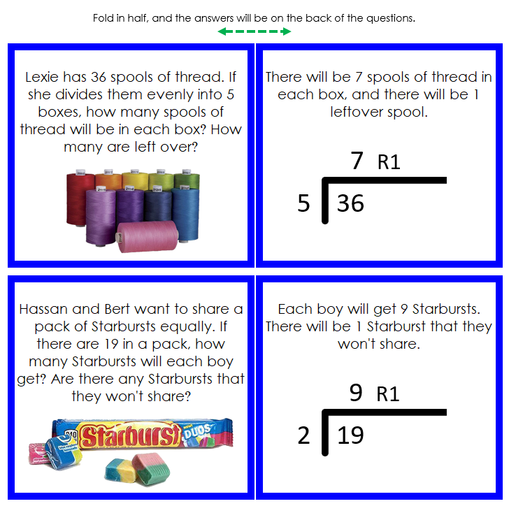 Division Word Problems (color) - Set 2