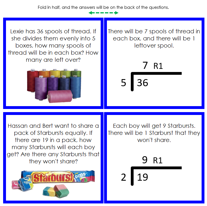 Division Word Problems (color) Set 2 - Montessori Print Shop