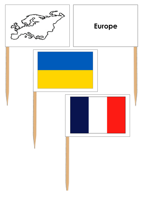 Flags of Europe: Pin Flags - Montessori Print Shop geography materials
