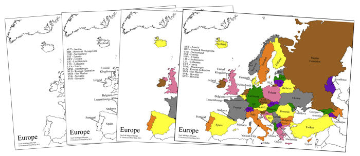 Europe Control Maps & Masters - Montessori Print Shop geography materials