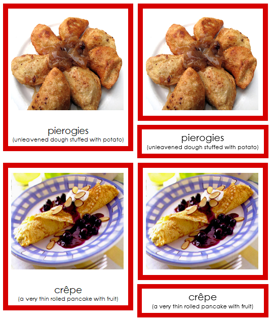 European Food continent cards - Montessori Print Shop