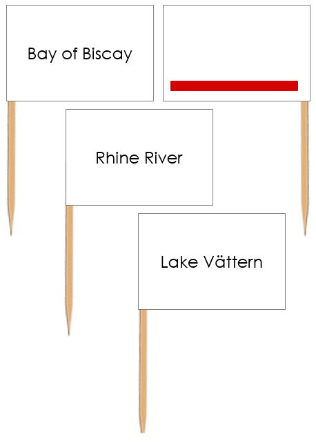 Waterways of Europe: Pin Flags - Montessori geography materials