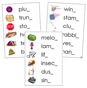 Step 2: Ending Sound Cards - Montessori phonetic language cards - Montessori Print Shop