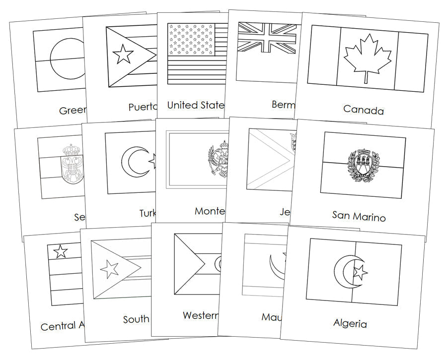 Flags of the World (Blackline Masters) Bundle - Montessori Print Shop geography printable