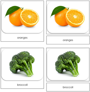 Fruits and Vegetables Safari Toob Cards - Montessori Print Shop