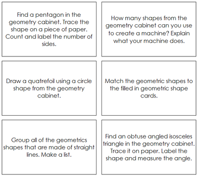 Geometric Shape Command Cards - Montessori Print Shop Digital Download
