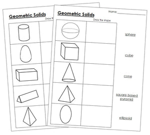 Geometric Solids Worksheets - Montessori Print Shop