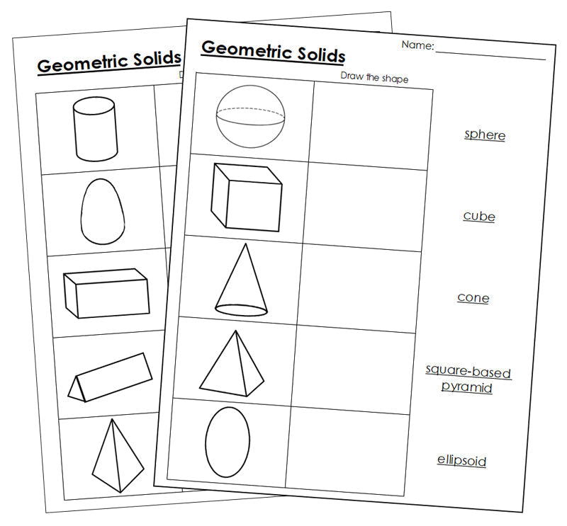 Geometric Solids Montessori Worksheet