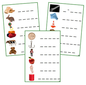 Green Phonogram Spelling Cards - Set 2 (photos) - CURSIVE - Montessori Print Shop phonogram lesson