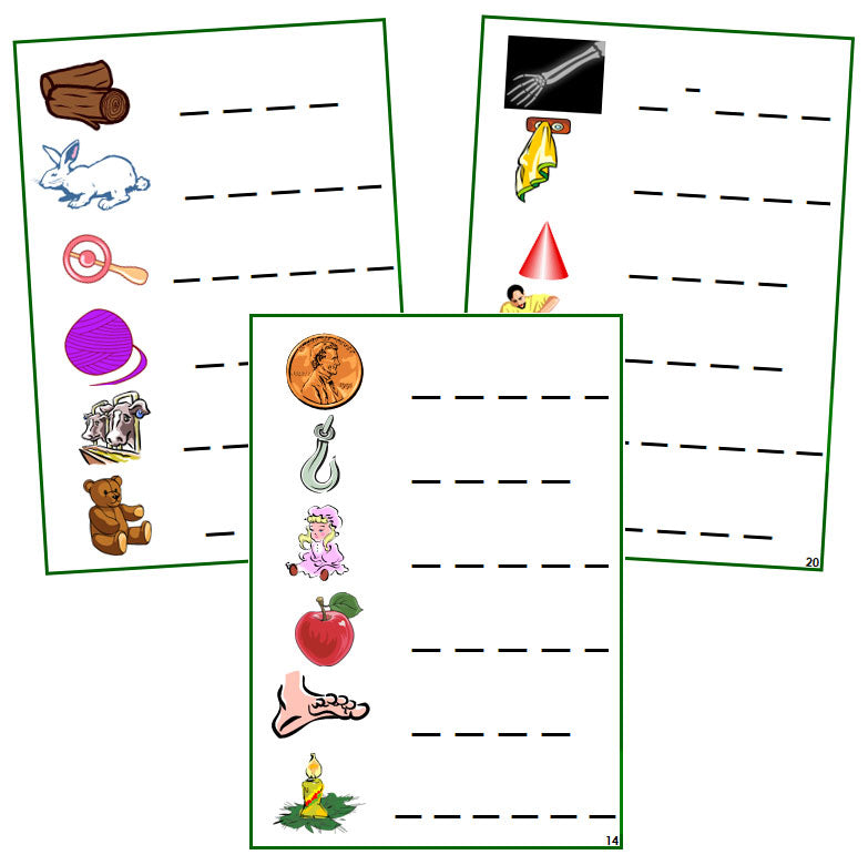 Green Phonogram Spelling Cards - Set 2 - CURSIVE - Montessori Print Shop phonogram lesson