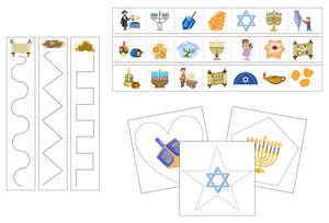Hanukkah Cutting Work - Preschool Activity by Montessori Print Shop