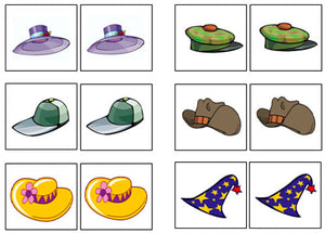 Hat Match-Up & Memory Game - Montessori Print Shop