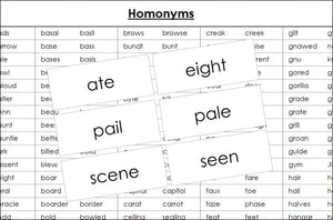 Homonym Cards - Montessori Print Shop grammar