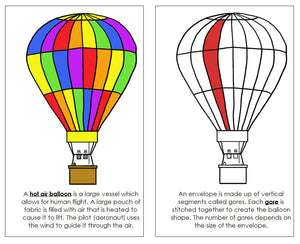 Parts of a Hot Air Balloon Nomenclature Book (red) - Montessori Print Shop