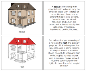 Parts of a House Nomenclature Book (red) - Montessori Print Shop