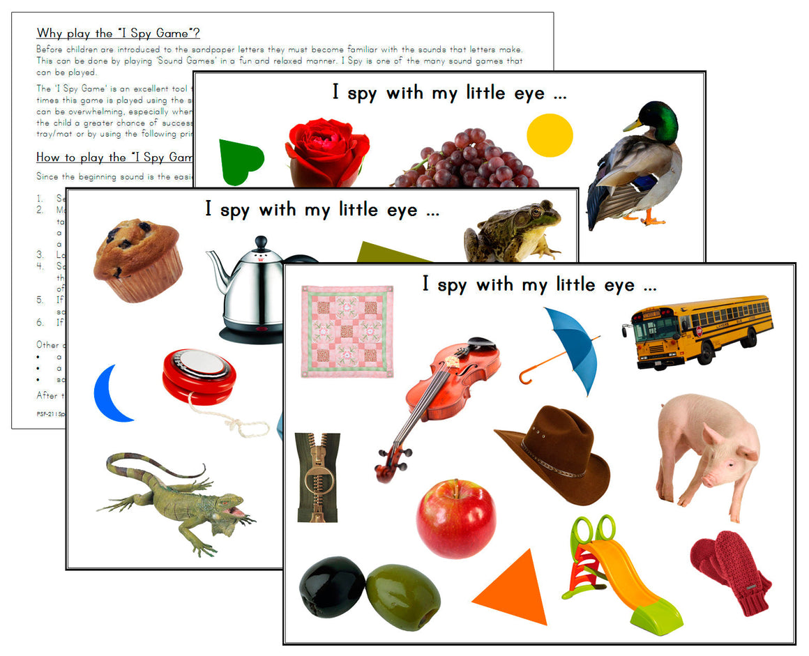 I Spy Game - phonetic sounds - Montessori Print Shop