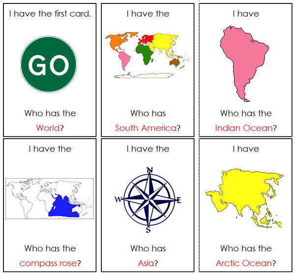 I Have, Who Has? World Geography - Montessori Print Shop