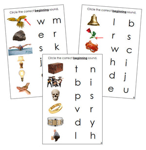 Step 2: Initial Sound Choice Cards (photos) - Montessori Print Shop phonics program