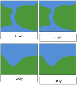 Land & Water Form Cards - Montessori geography materials