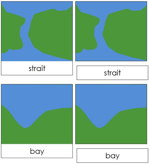 Land & Water Form Cards - Montessori Print Shop