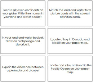 Montessori Land & Water Form Command Cards - Montessori Print Shop