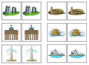 Landmarks Match-Up & Memory Game - Montessori Print Shop preschool activity