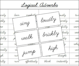 Logical Adverbs Matching Cards - Montessori Print Shop Grammar Lesson