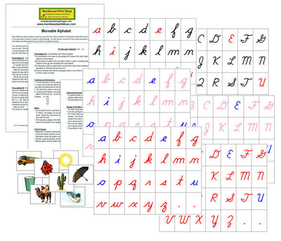 Montessori Moveable Alphabet Letters (cursive) - Montessori Print Shop ...