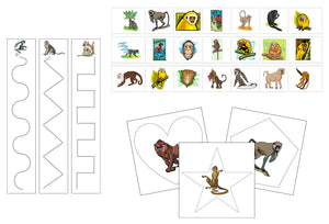 Monkeys Cutting Work - Preschool Activity by Montessori Print Shop