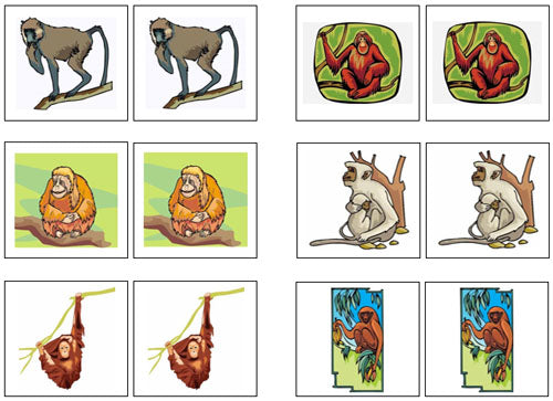 Monkey Match-Up & Memory Game - Montessori Print Shop