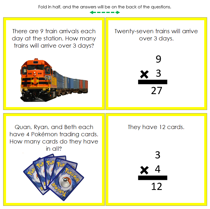 Multiplication Word Problems (color) Set 2 - Montessori Print Shop