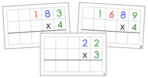 Montessori Multiplication Command Cards (color) - Montessori Print Shop