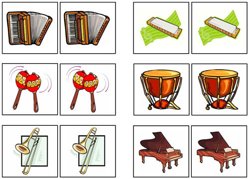 Musical Instruments Match-Up & Memory Game - Montessori Print Shop