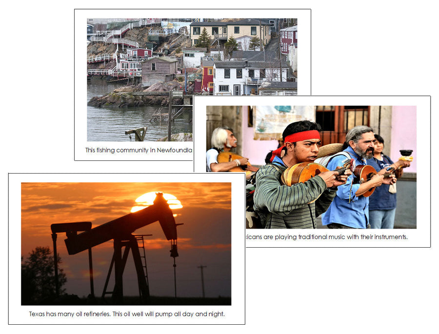 North America Geography Bundle - Montessori geography cards