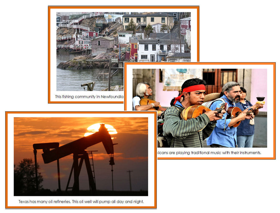 North America Geography continent study - printable photograhic cards