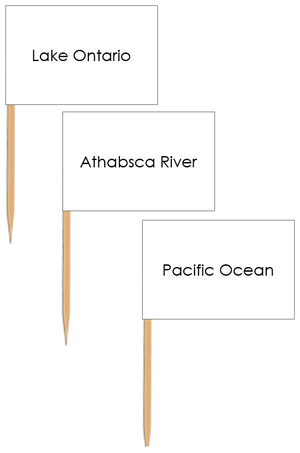 Waterways of North America: Pin Flags - Montessori Print Shop geography materials