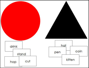 Montessori Noun & Verb Lesson - Montessori Print Shop Grammar lesson