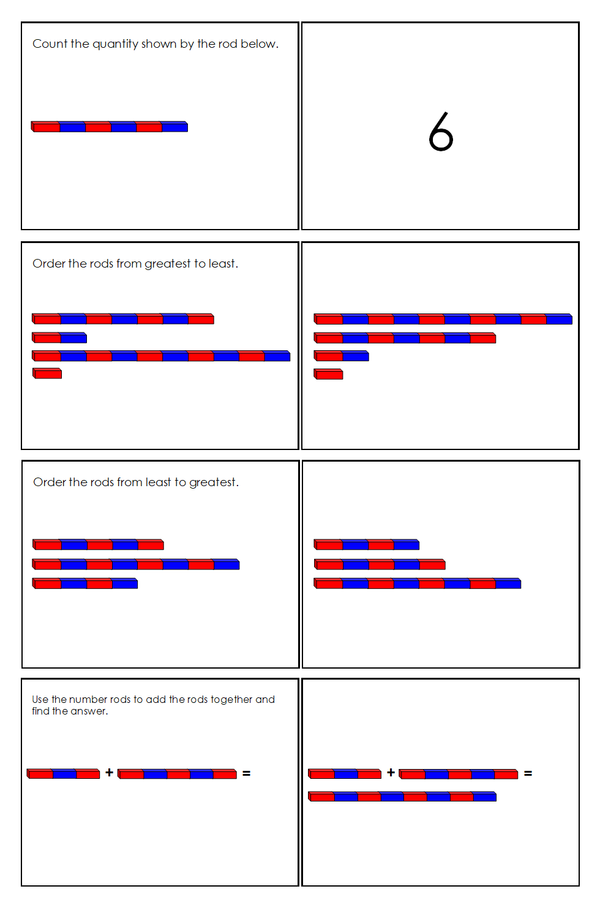 Number Rods Control Chart Number Rod Command Cards - Montessori Print Shop Digital Download