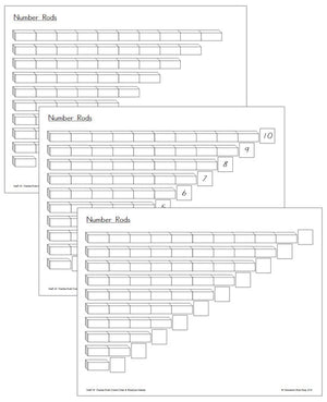 Montessori Number Rods Blackline Masters