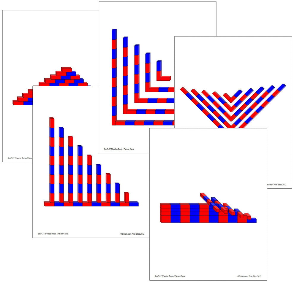 Red Rod & Number Rod Pattern Cards - Montessori Digital Download ...