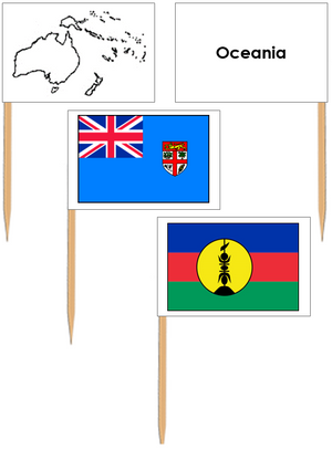Oceanian Flags: Pin Flags - Montessori Print Shop