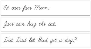 Phonetic Sentences - Level 1 (cursive) - Montessori Print Shop