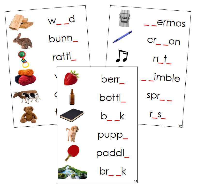 Step 3: Phonogram Sound Cards - Set 2 (photos) - Montessori Print Shop language program