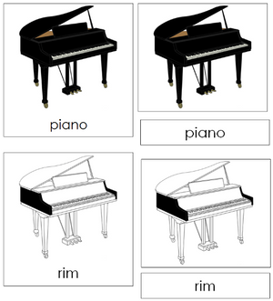Piano Nomenclature 3-Part Cards - Montessori Print Shop