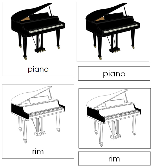 Piano Nomenclature Cards - Montessori Print Shop