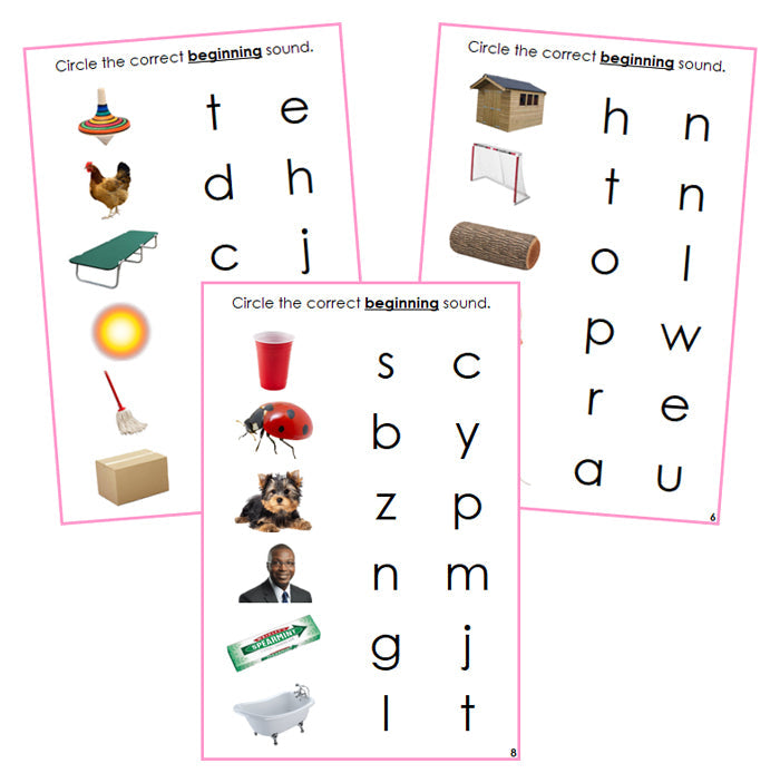Pink Initial Sound Choice Cards (photos) - Montessori Print Shop