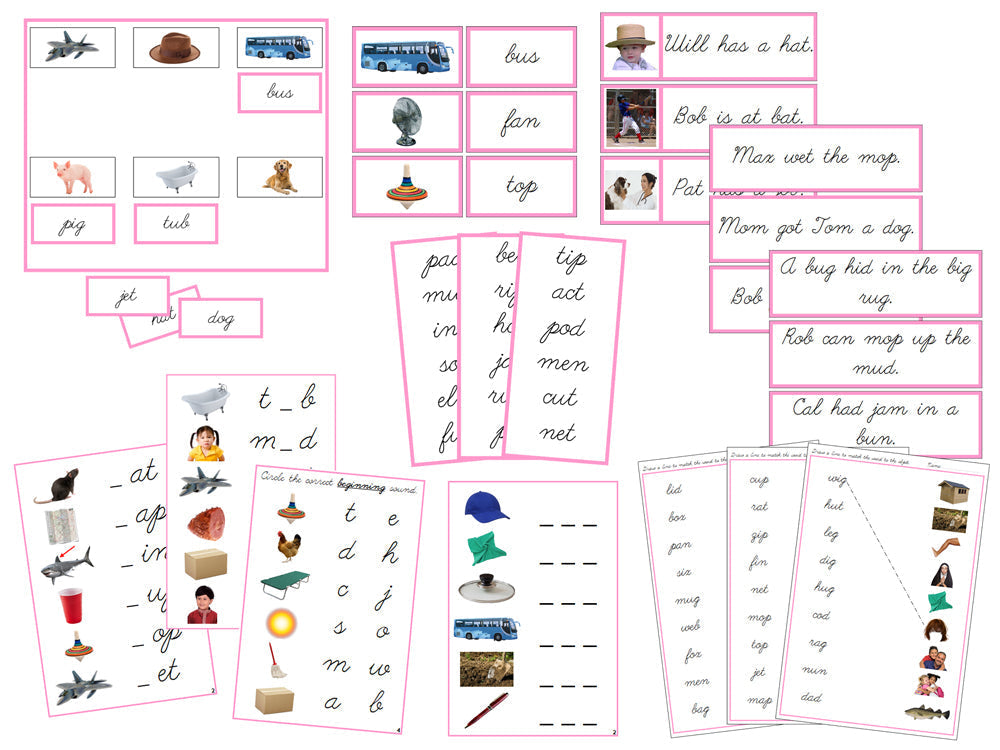 Pink Language Series Bundle (photos) - CURSIVE - Montessori Print Shop