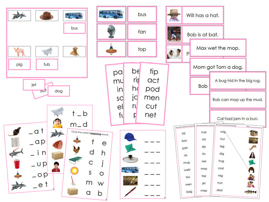 Pink Language Series Bundle (photos) - Montessori Print Shop phonetic program